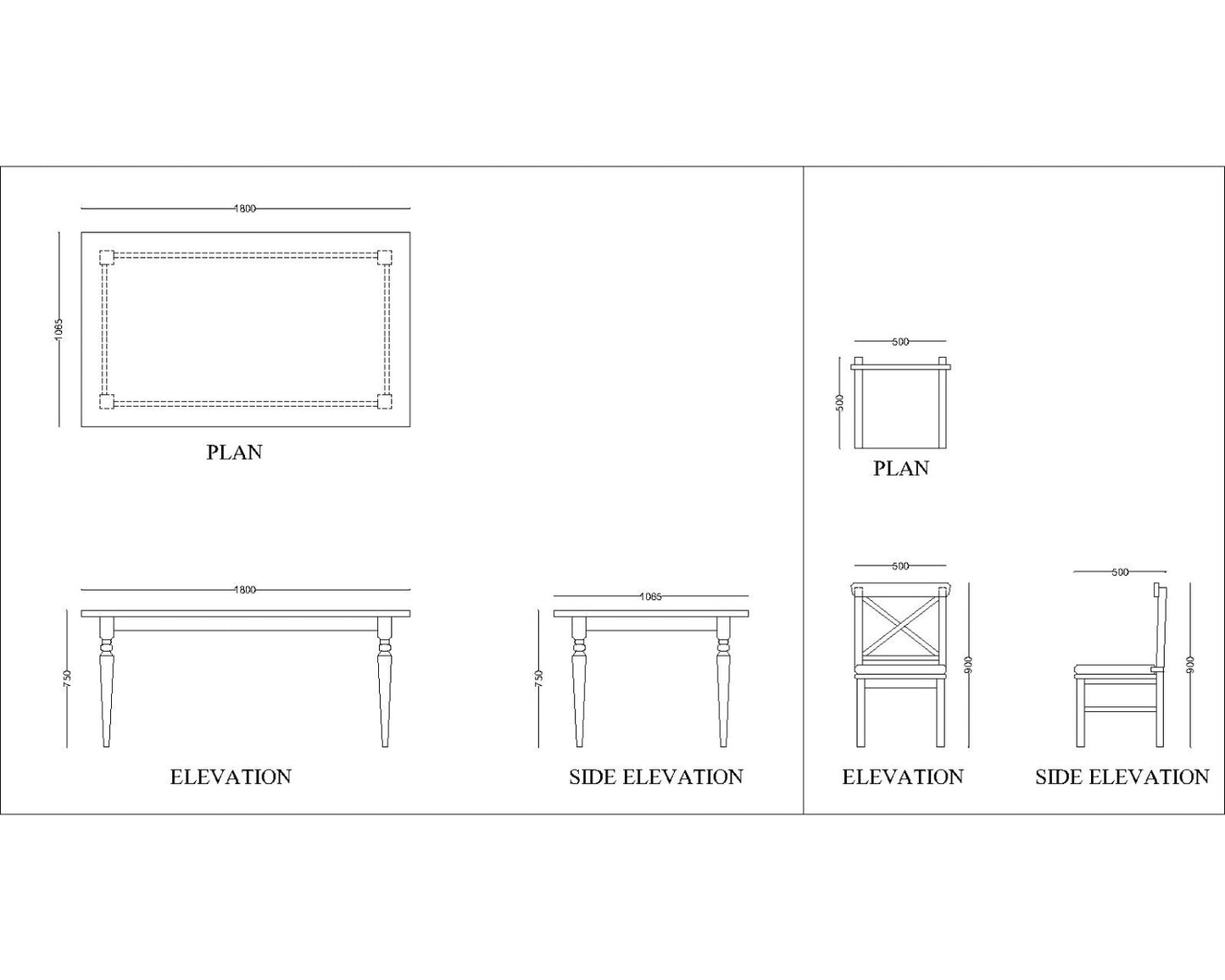 6-Seater Dining Set with Rectangular Solid Wood Dining Table and Grey Suede Fabric Chairs - VI753