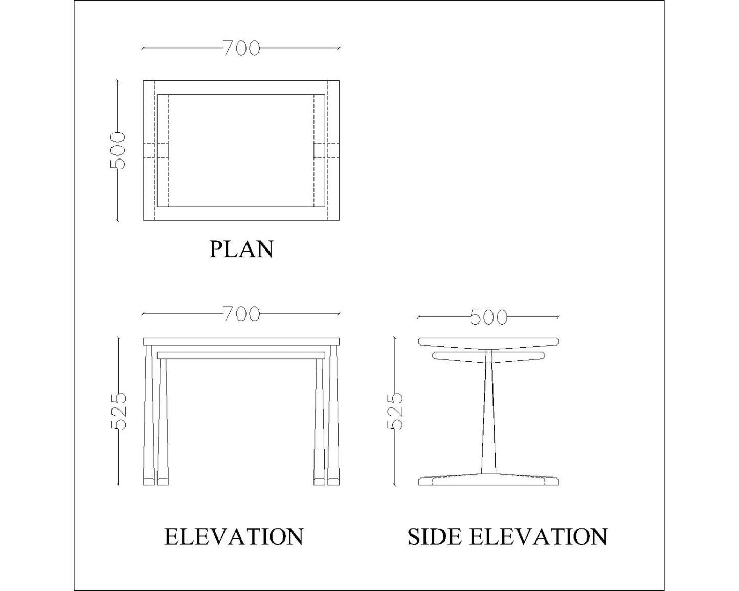 Rectangular Nesting Table ,2 Nesting table with wooden legs , vintage look solid wood Nesting table in brown,Floor standing Nesting Table - VI859