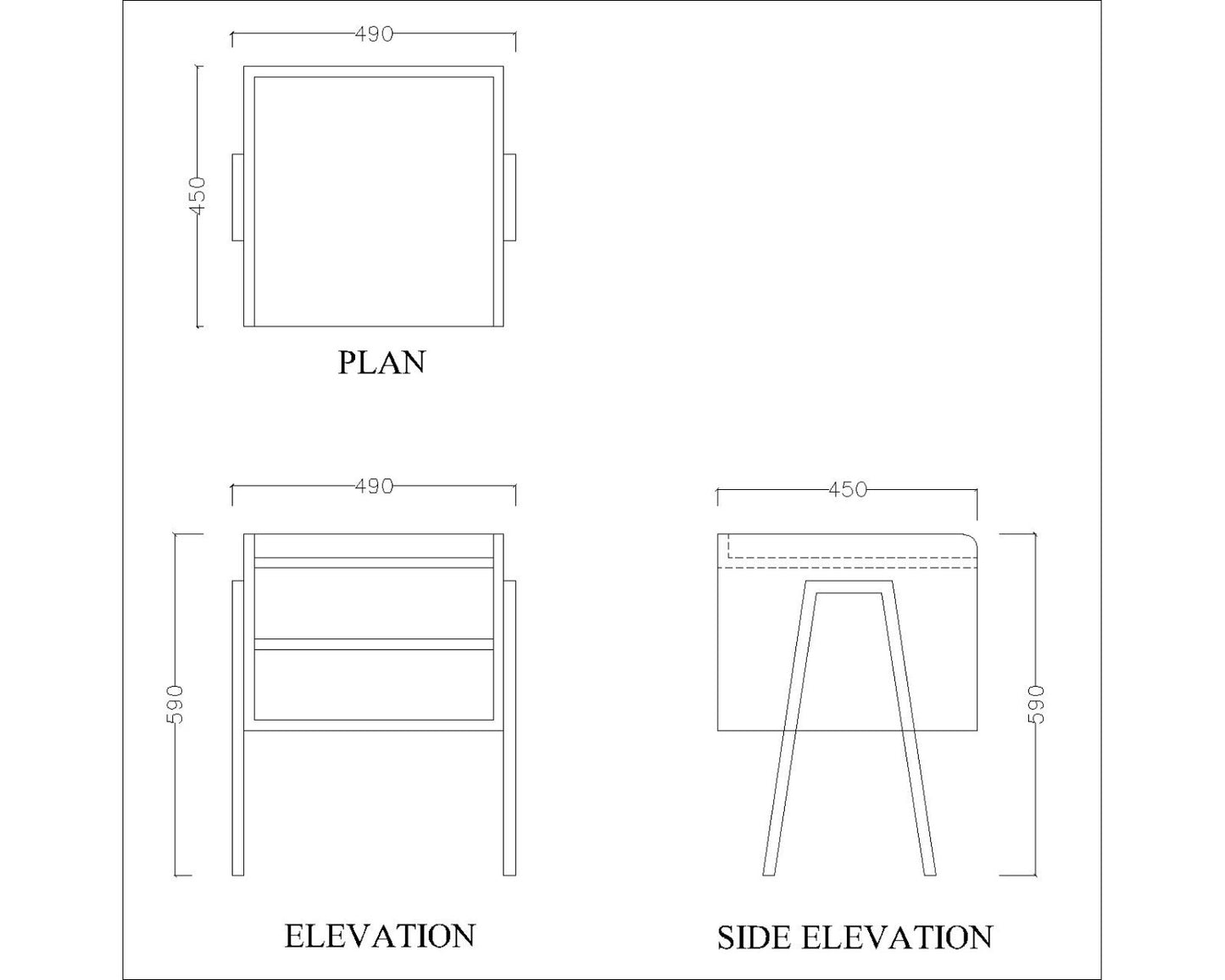 Wooden end Table , end table with MS legs & prelaminate particle board in open shelves , modern look wooden end table in brown & black ,Floor standing End Table - VI867