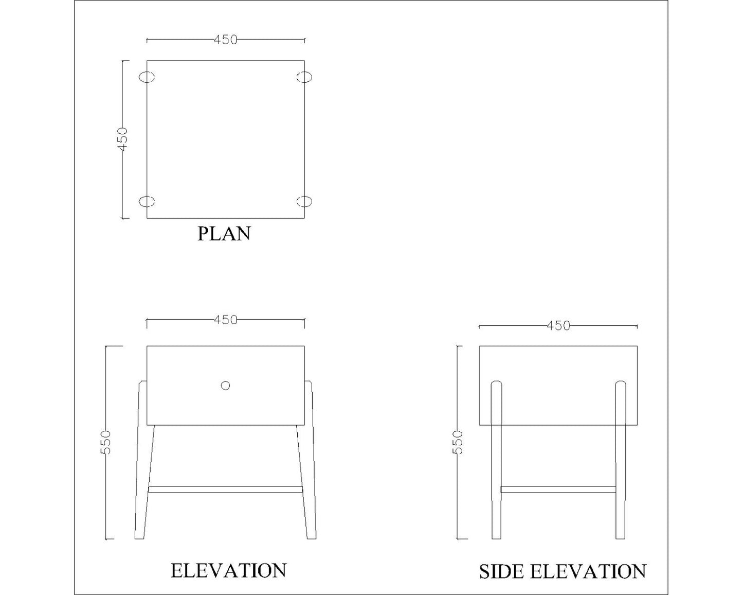 Wooden end Table , end table with wooden legs & prelaminate particle board in drawer , modern look wooden end table in brown ,Floor standing End Table - VI868