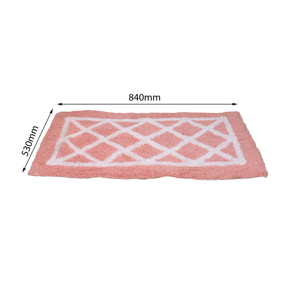 Bath Linen, Light Peach & White Bath Linen, Rectangular Bath Linen, Bath Linen - VT - 15033