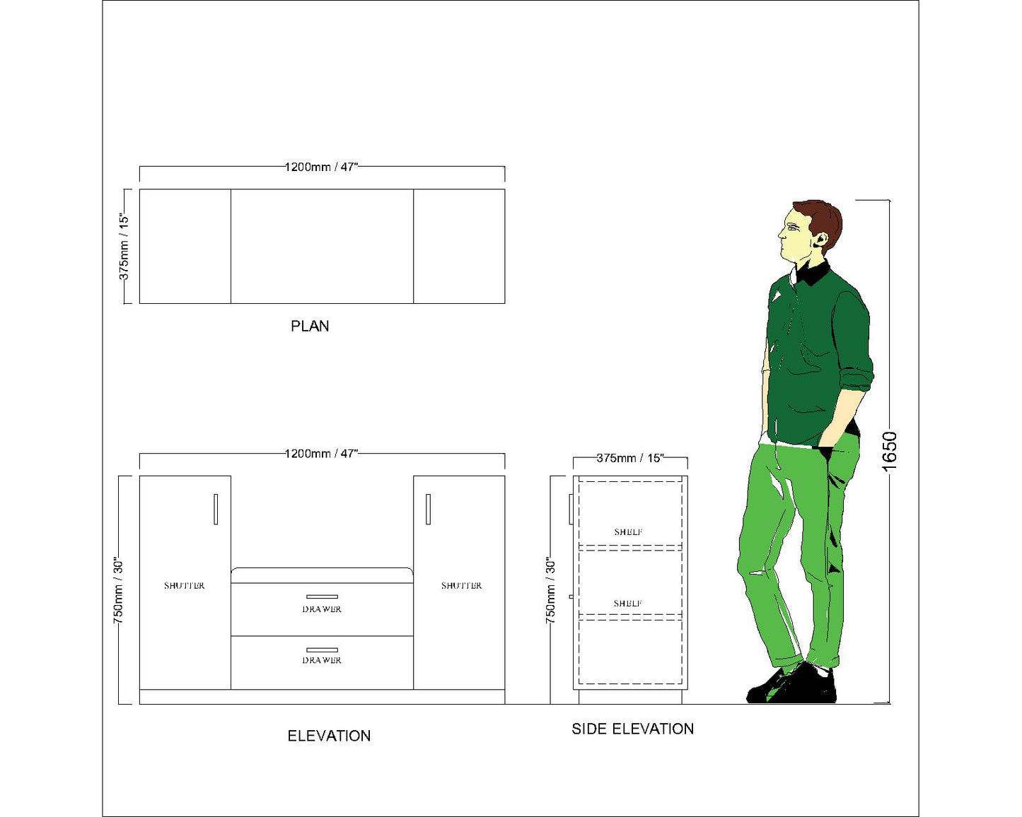 Modern Entryway Storage Bench with Side Cabinets - 3-Piece Wooden Furniture Set featuring Cushioned Seating, Dual Drawers, Cabinet Storage & Open Shelf in Light Oak Wood Finish with Golden Brass Hardware VT-10058