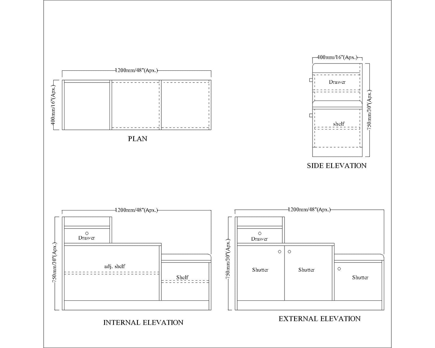 Multipurpose Shoe Cabinet with Cushioned Seating, Drawer & Dual Storage Cabinets – Walnut Finish with White Doors – VT-10078
