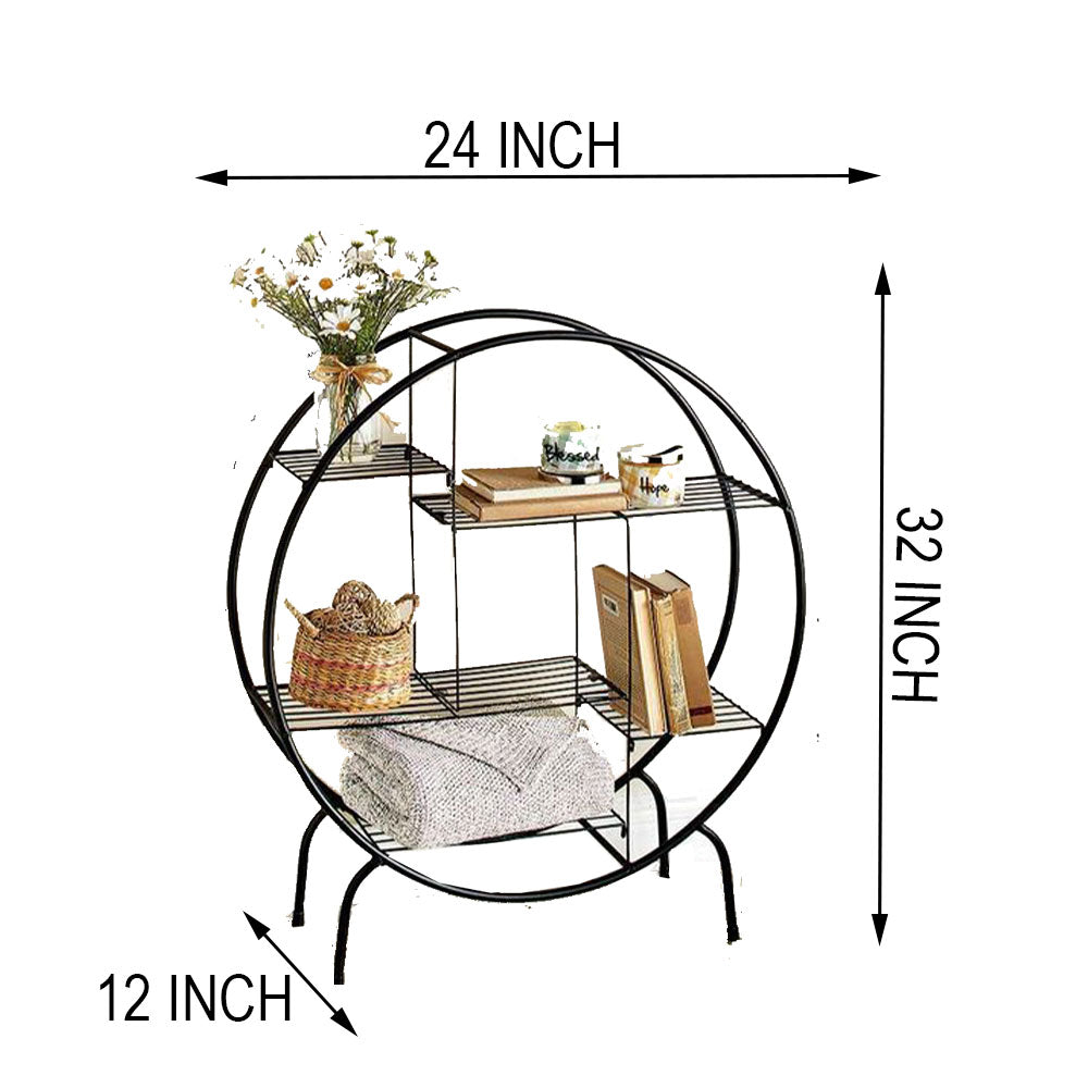 Book Shelf, (RR Handicraft), Round Shape Book Shelf, Black Color Book Shelf, Book Shelf - VT11068