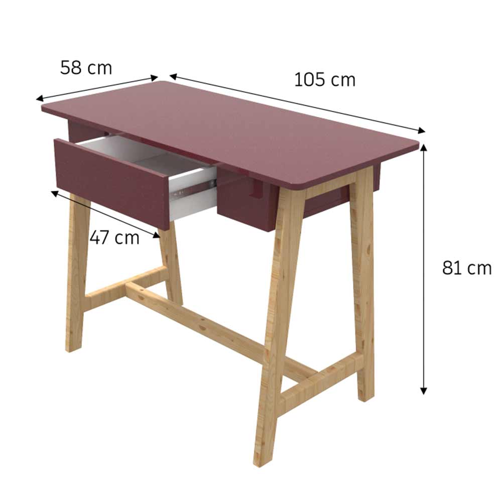 IN2026, Invenzo classic Designer Solid Wood Legs with Sparkle PVC Laminate Finish Study Table (Brown), Study Table - VT12146