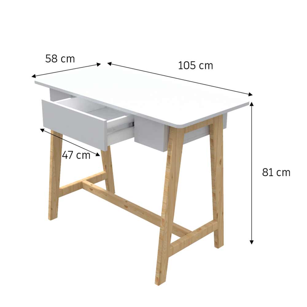 IN2029, Invenzo classic Designer Solid Wood Legs with Sparkle PVC Laminate Finish Study Table (White), Study Table - VT12149