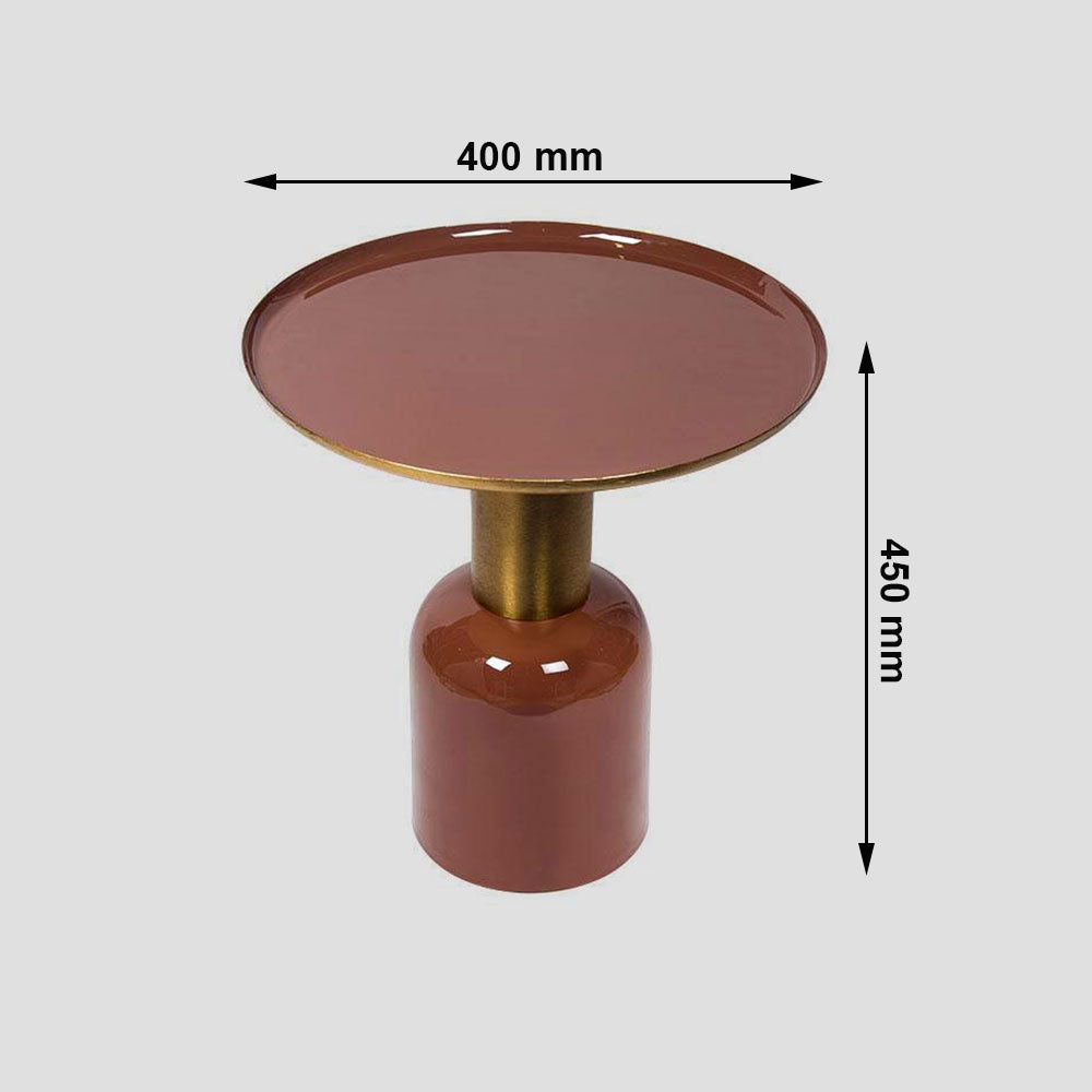End Table, (Bhati Impex) BI3031, Dicre End Table with Shiny Maroon & Gold Finish, End Table - VT12180
