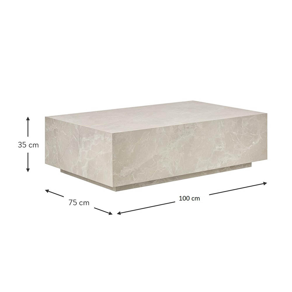 Coffee Table, (BI2822) Coffee table with Beige Marble Finish, Coffee Table - VT12194