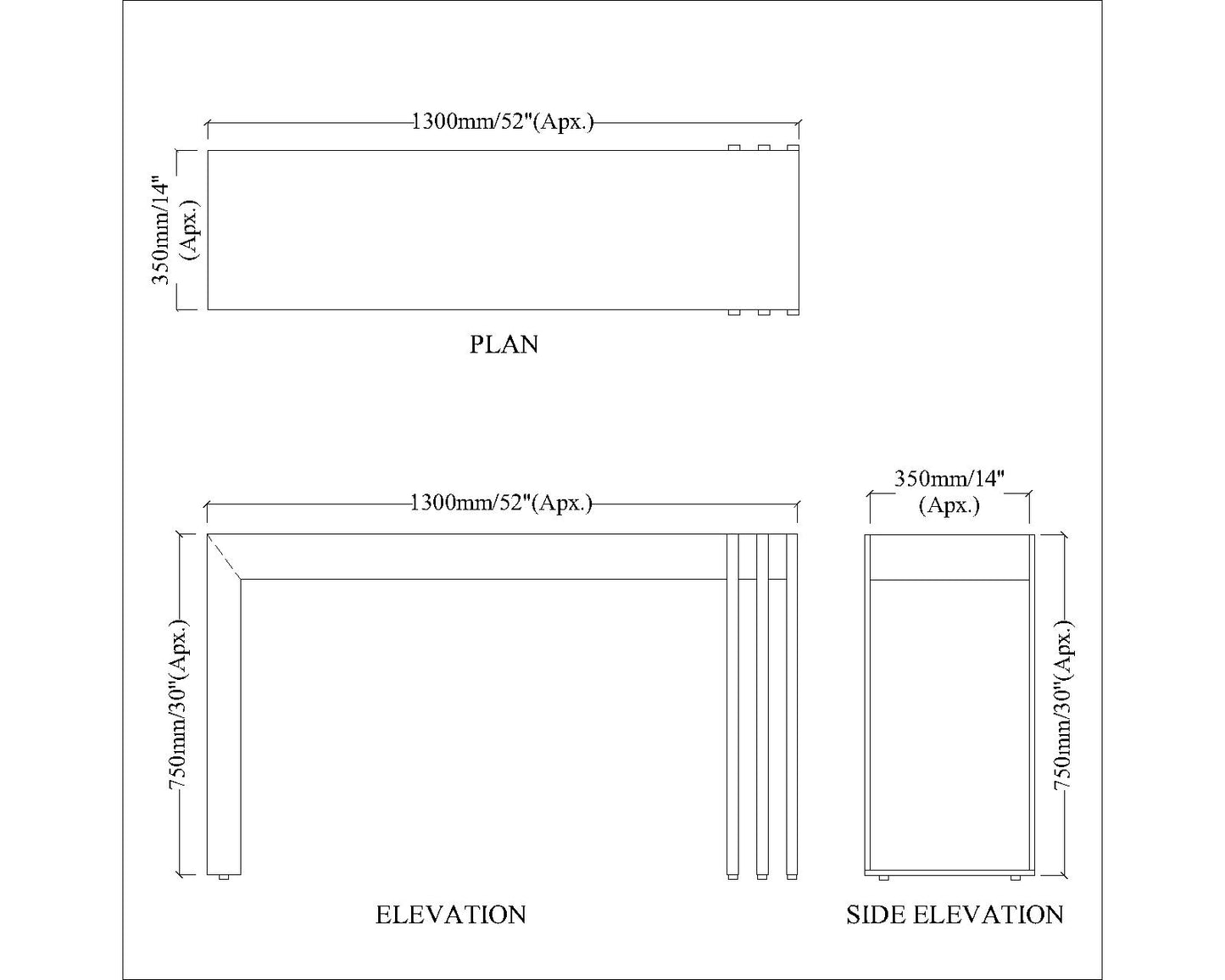 Console Table, White & Rose Gold Console Table, Console Table with Metal Tube In Rose Gold Finish, Console Table with Designing Leg, Console Table - VT12222