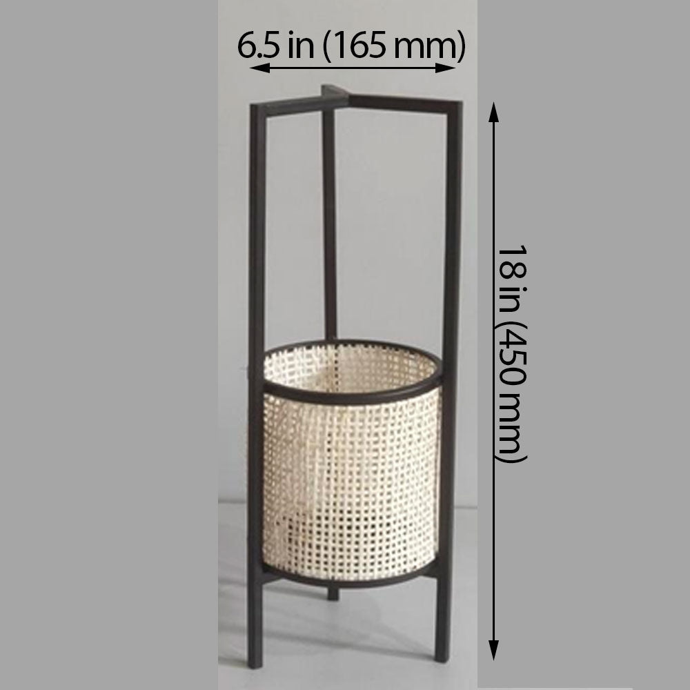 Table Lamp, Table Lamp with Black Color, Table Lamp in Metal & Cane, Table Lamp for Home, Table Lamp - VT14003