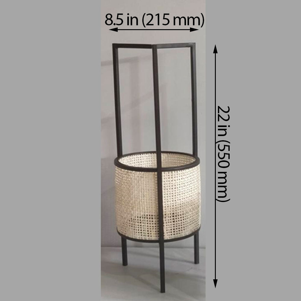 Table Lamp, Table Lamp with Black Color, Table Lamp in Metal & Cane, Table Lamp for Home, Table Lamp - VT14004