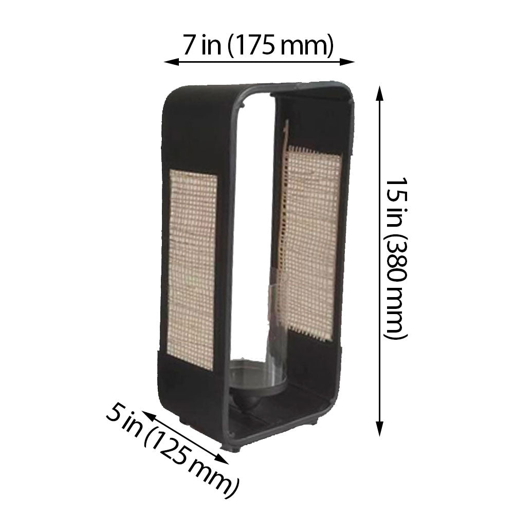 Table Lamp, Table Lamp with Black Color, Table Lamp in Metal & Cane, Table Lamp for Home, Table Lamp - VT14012