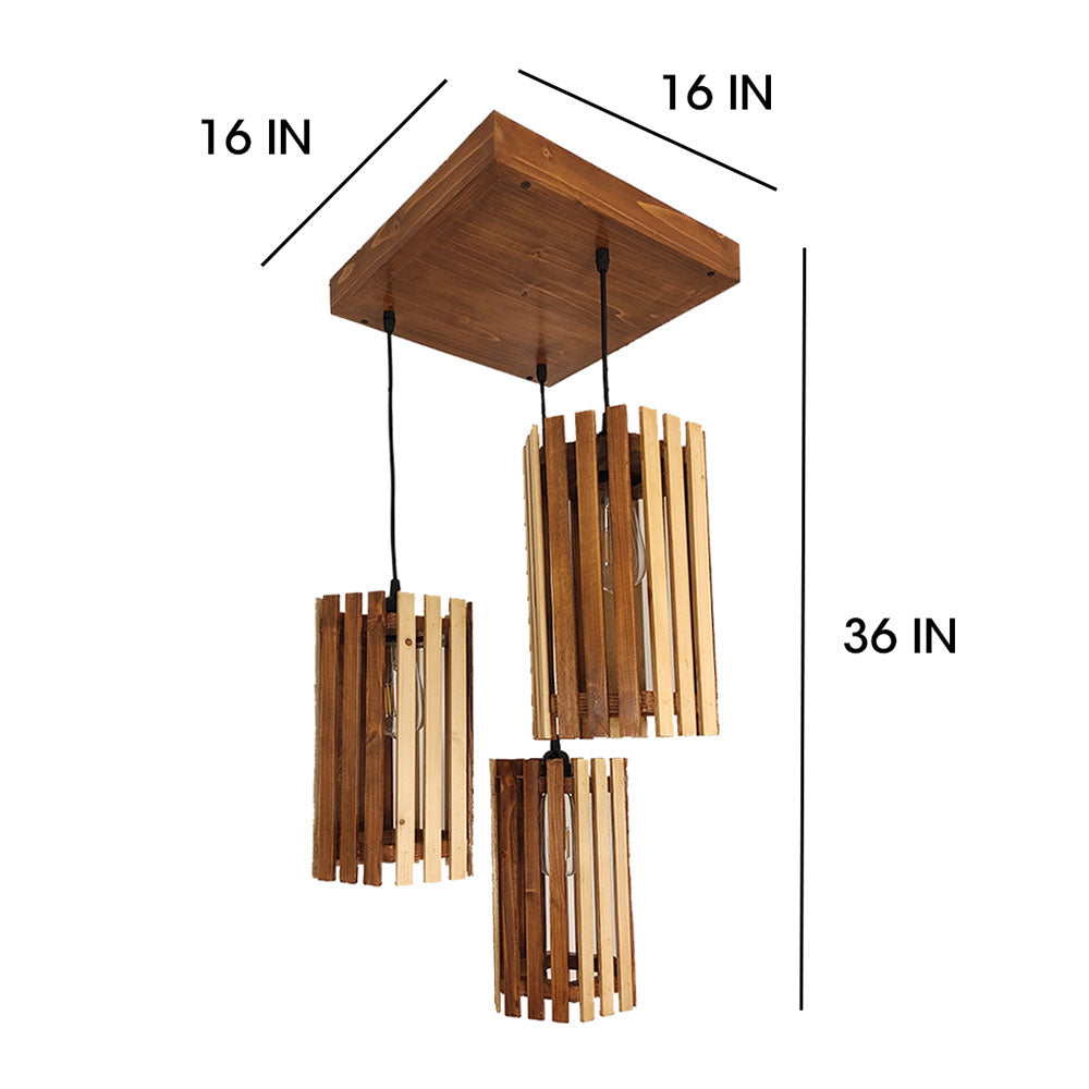Hanging Light, Hanging Light with Brown Color, Hanging Light in Wood, Hanging Light for Living & Dining Area, Hanging Light - VT14040