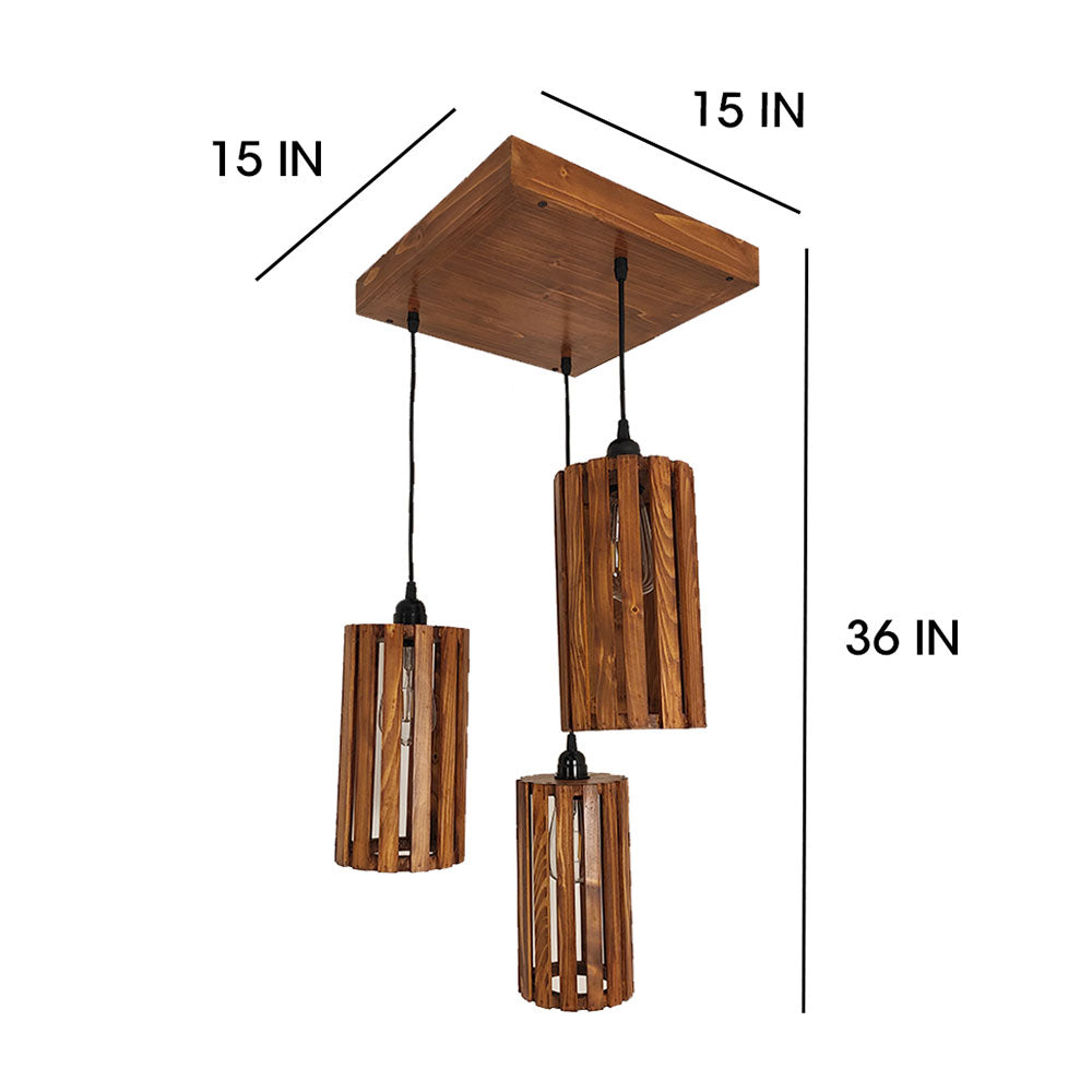 Hanging Light, Hanging Light with Brown Color, Hanging Light in Wood, Hanging Light for Living & Dining Area, Hanging Light - VT14042