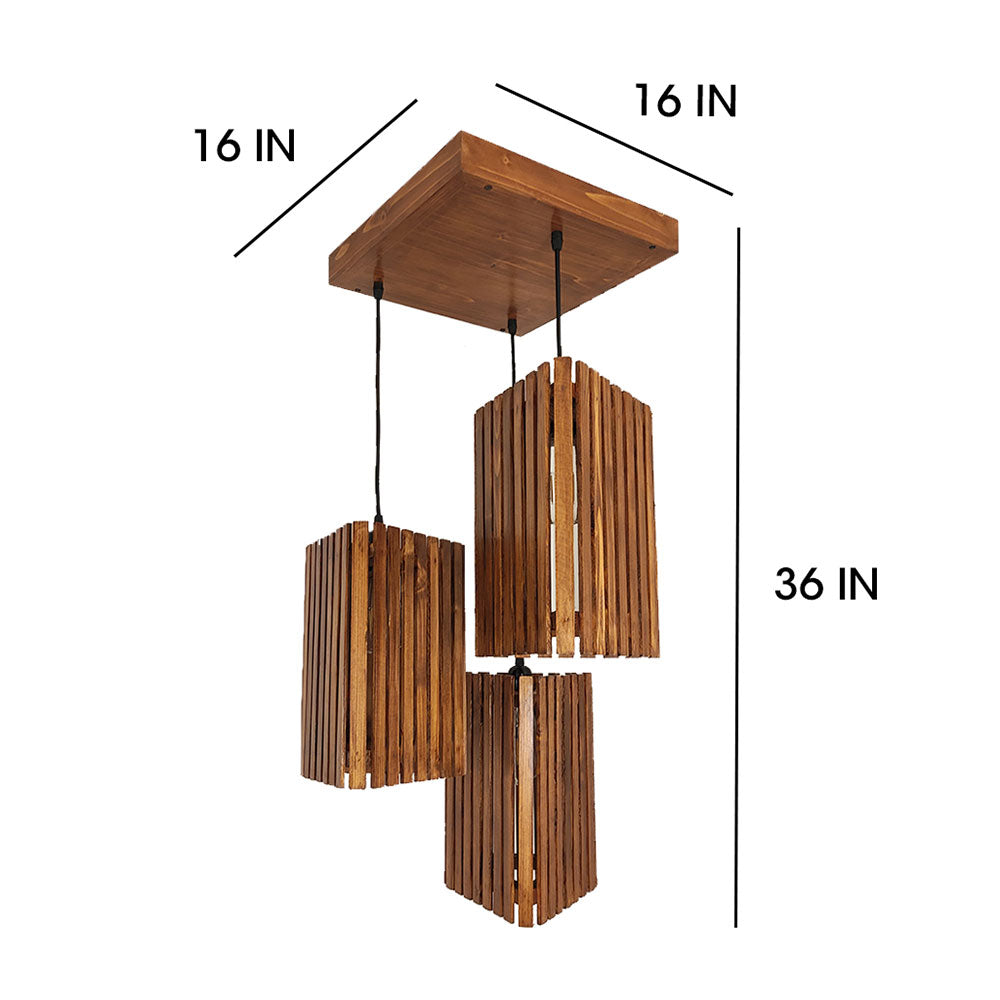 Hanging Light, Hanging Light with Brown Color, Hanging Light in Wood, Hanging Light for Living & Dining Area, Hanging Light - VT14043