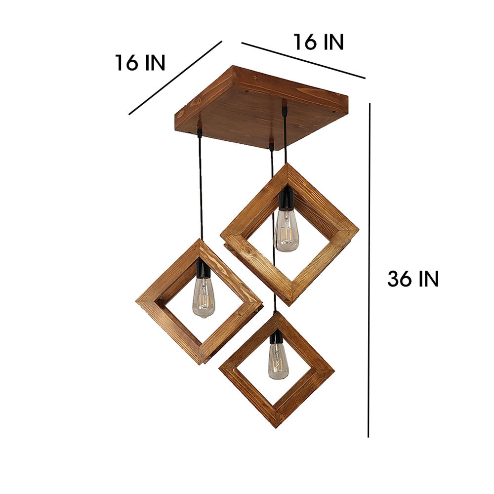 Hanging Light, Hanging Light with Brown Color, Hanging Light in Wood, Hanging Light for Living & Dining Area, Hanging Light - VT14045
