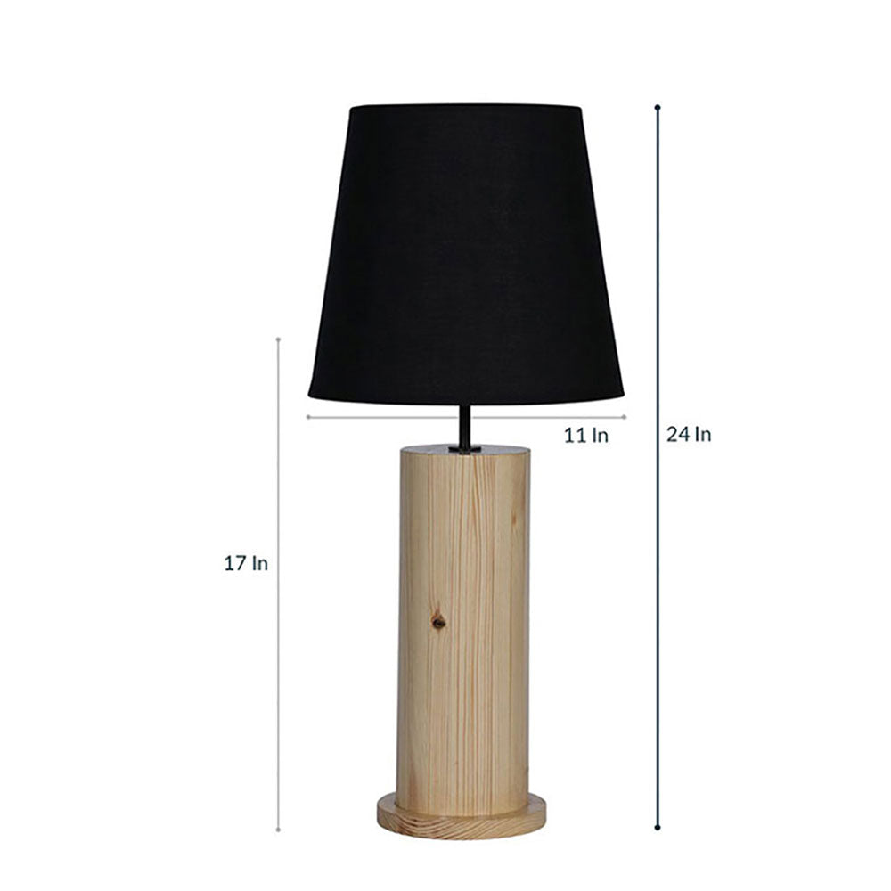 Table Lamp, Table Lamp with Light Brown & Black Color, Table Lamp in Wood, Table Lamp for Living & Bedroom Area, Table Lamp - VT14056