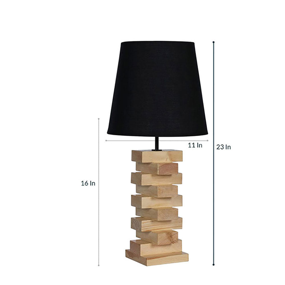 Table Lamp, Table Lamp with Light Brown & Black Color, Table Lamp in Wood, Table Lamp for Living & Bedroom Area, Table Lamp - VT14060