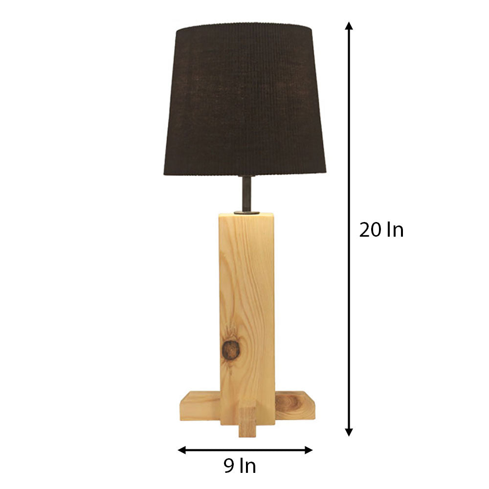 Table Lamp, Table Lamp with Light Brown & Black Color, Table Lamp in Wood, Table Lamp for Living & Bedroom Area, Table Lamp - VT14061