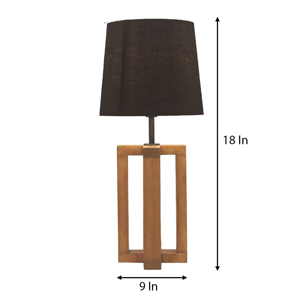 Table Lamp, Table Lamp with Dark Brown & Black Color, Table Lamp in Wood, Table Lamp for Living & Bedroom Area, Table Lamp - VT14063