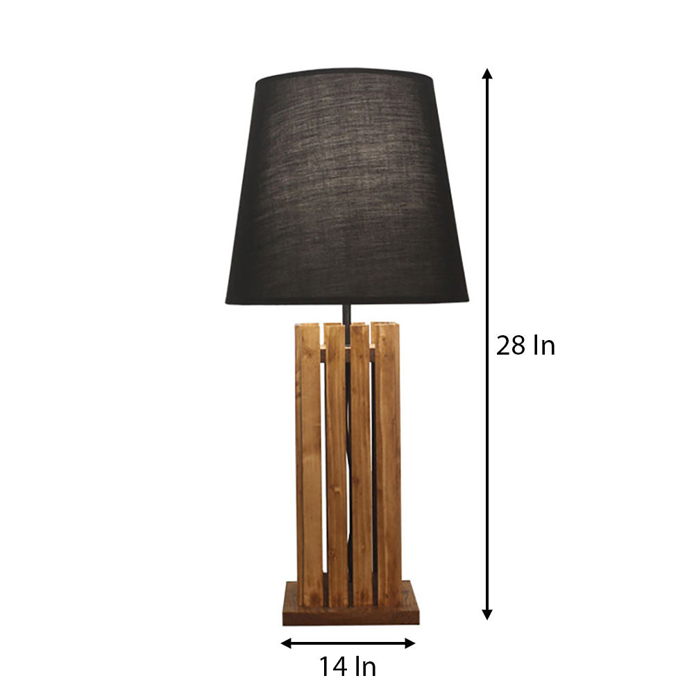 Table Lamp, Table Lamp with Dark Brown & Black Color, Table Lamp in Wood, Table Lamp for Living & Bedroom Area, Table Lamp - VT14064