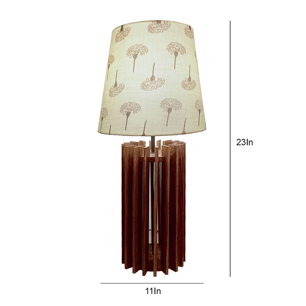Table Lamp, Table Lamp with Dark Brown & Yellow Color, Table Lamp in Wood, Table Lamp for Living & Bedroom Area, Table Lamp - VT14066