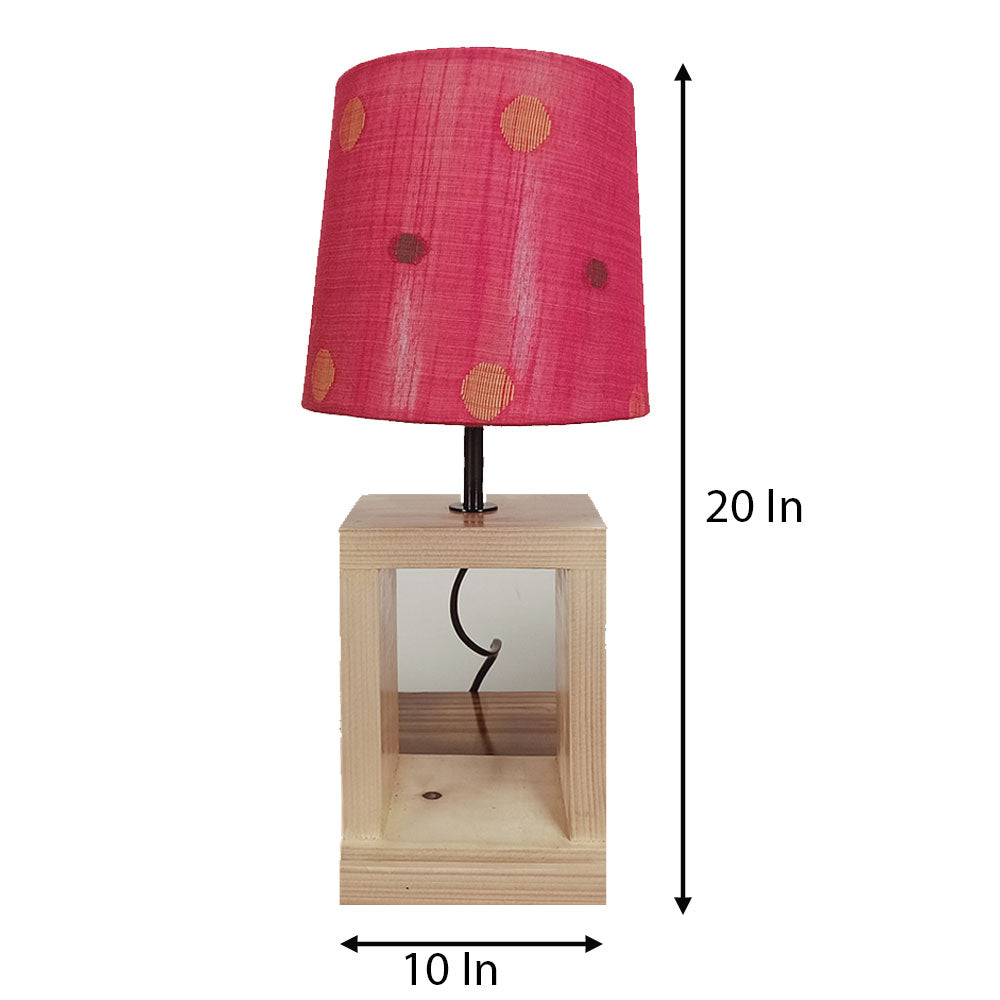 Table Lamp, Table Lamp with Light Brown & Pink Color, Table Lamp in Wood, Table Lamp for Living & Bedroom Area, Table Lamp - VT14068