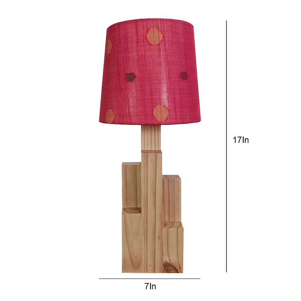 Table Lamp, Table Lamp with Light Brown & Pink Color, Table Lamp in Wood, Table Lamp for Living & Bedroom Area, Table Lamp - VT14070
