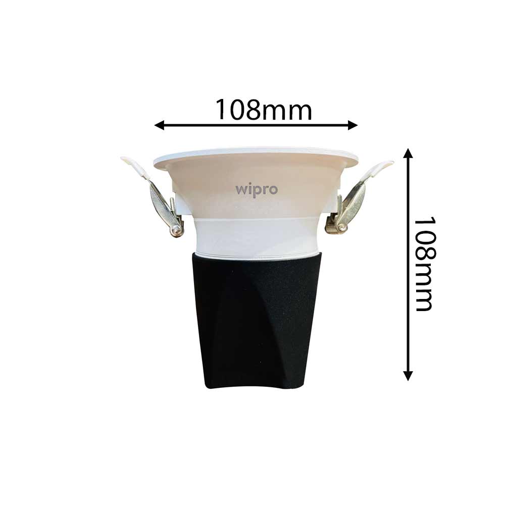 15Watt, LD47-171-024-30-XX, Wipro's Solas is a deep recessed trimless downlighter. It is specially designed, easy to install & provides low glare. It is available both in white & black colour, LED Light - VT14110