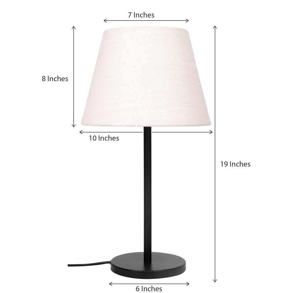 Table Lamp, (DTT MS514BLE) Divine Trend Table Lamp With Off-White & Black Color, Table Lamp In Metal, Table Lamp For Living & Bedroom Area, Table Lamp - VT14154