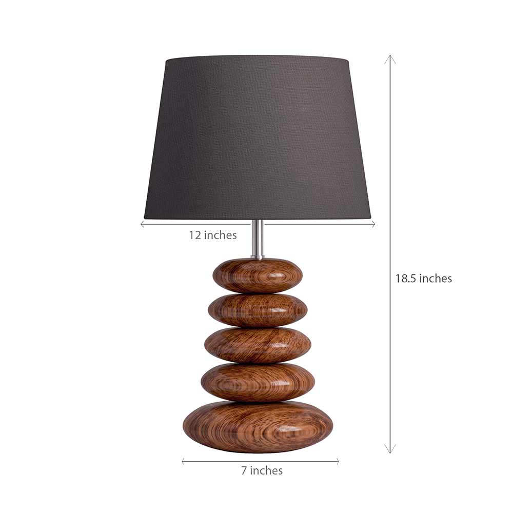 Table Lamp, (DTT W535BTEB) Divine Trend Table Lamp With Black & Brown Color, Table Lamp In Wood, Table Lamp For Living & Bedroom Area, Table Lamp - VT14158