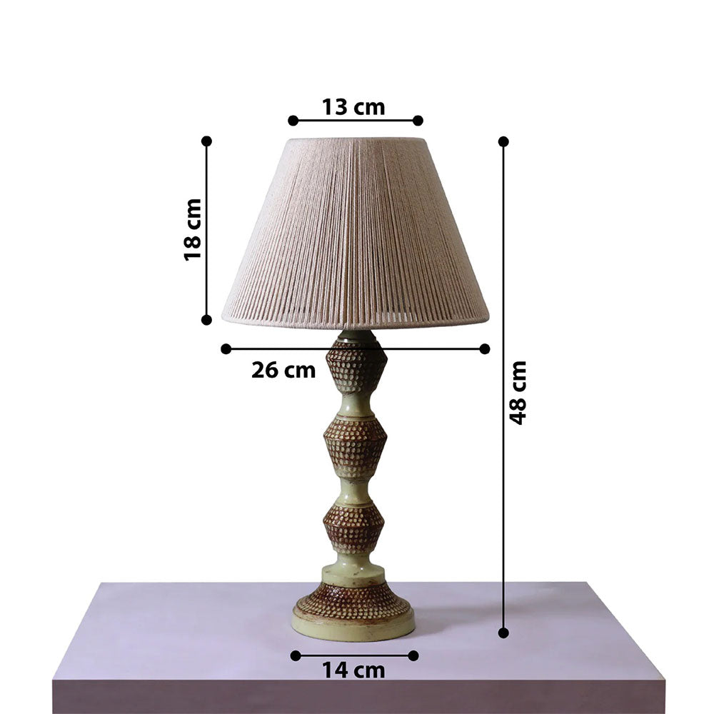 Table Lamp, Knoxx (Home Blitz), Nightstand Lamp, Brown & Beige Finish Table Light, Table Lamp - VT14203
