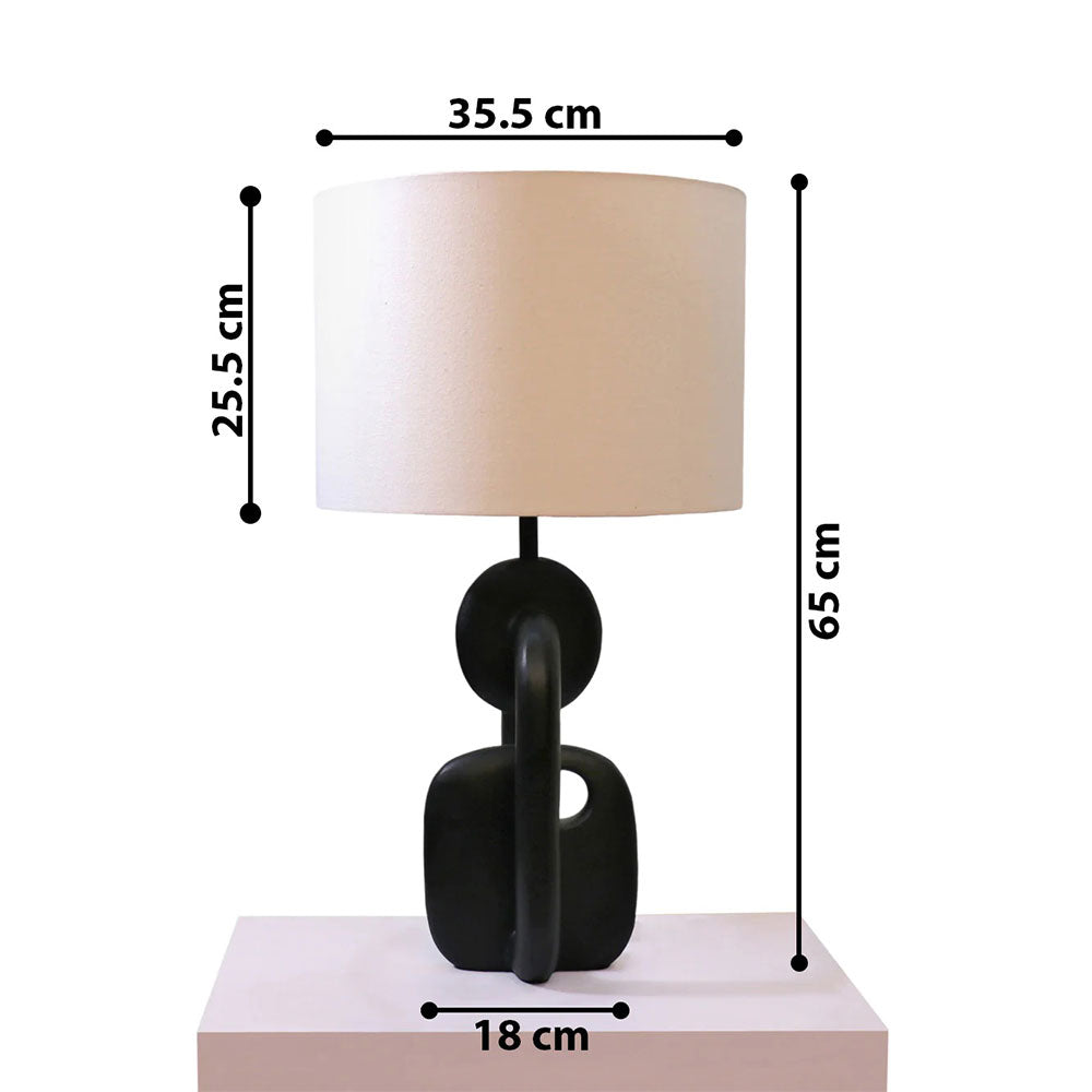 Table Lamp, Novum (Home Blitz), Nightstand Lamp, Black & Off-White Color Lamp, Table Lamp - VT14208