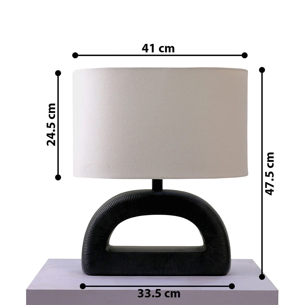 Table Lamp, Leuto (Home Blitz), Nightstand Lamp, Black & Off-White Color Lamp, Table Lamp - VT14209
