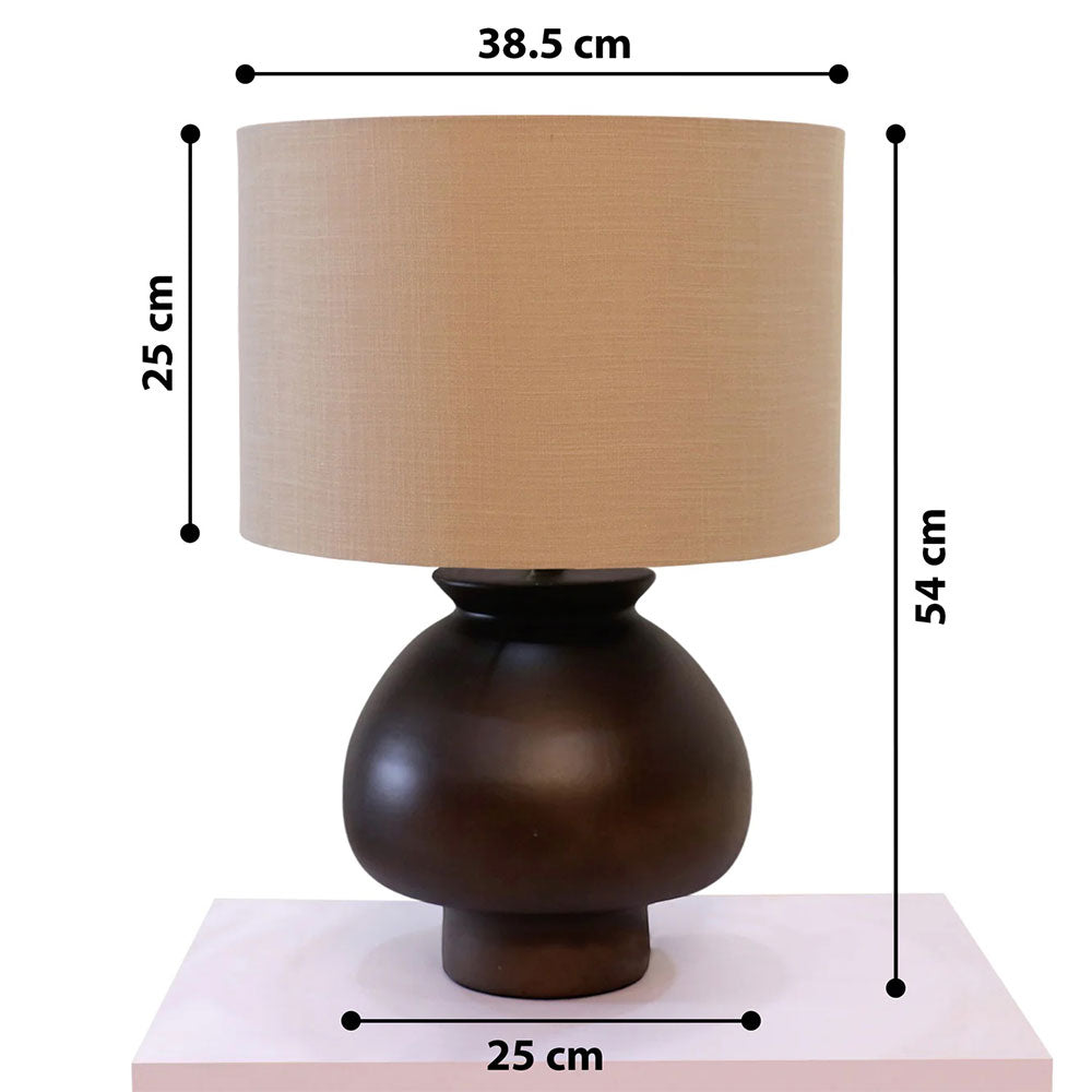 Table Lamp, Globus Upward (Home Blitz), Nightstand Lamp, Brown & Beige Color Lamp, Table Lamp - VT14210