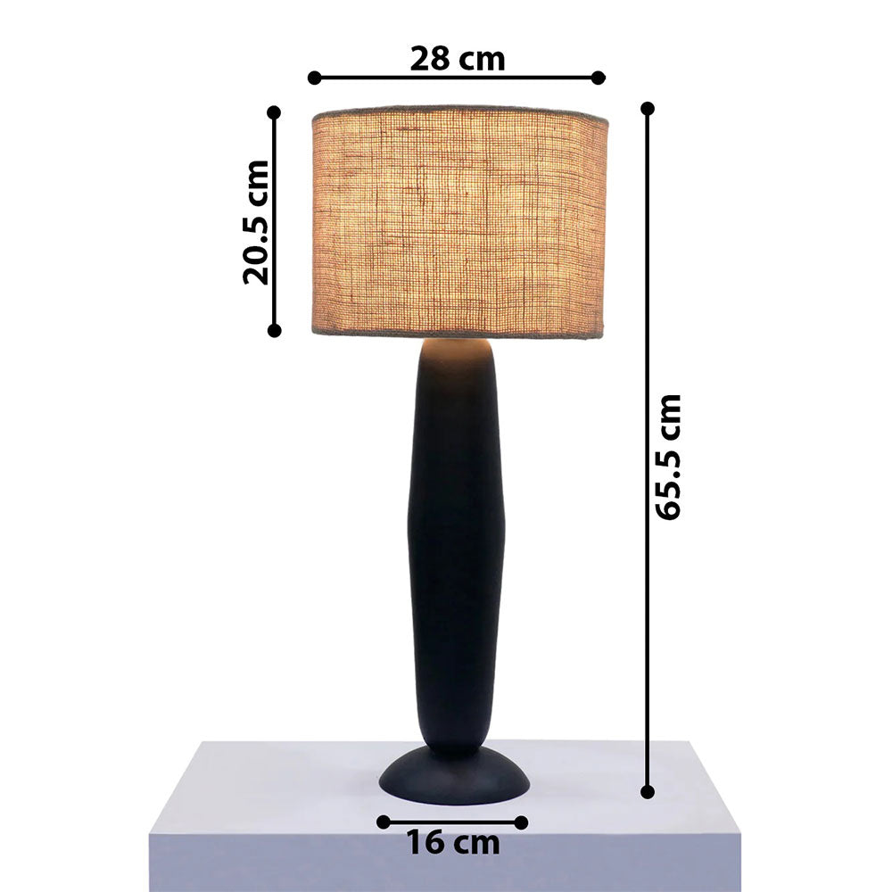 Table Lamp, Noirjute Table Lamp (Home Blitz), Nightstand Lamp, Black & Beige Color Lamp, Table Lamp - VT14212