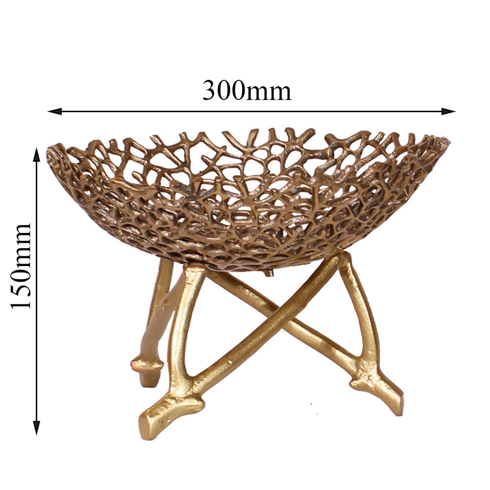 Table Accessory, Gold Color Fruit Basket, Basket for Table Accessory, Modern Basket, Basket - VT - 15044