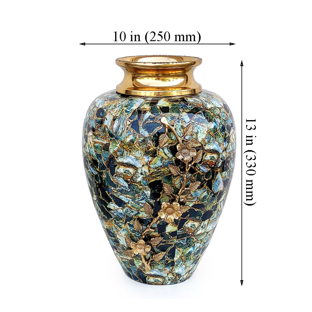 Vase, Vase with Golden & Green, Vase for Metal, Vase for Home Decor, Vase - VT15122