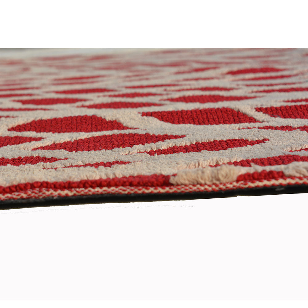 Rugs, (Presto), ICKC111C5X8, Red and Beige Abstract Polyester Carpet-VT15923-60X96 inches
