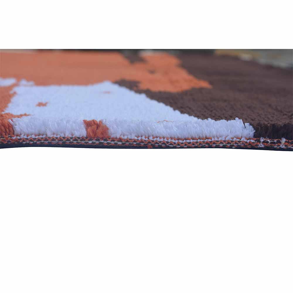 Rugs, (Presto) ICKC206C4X6, Orange, Brown & Gold Abstract Polyester Carpet - VT15951-48X72 inches
