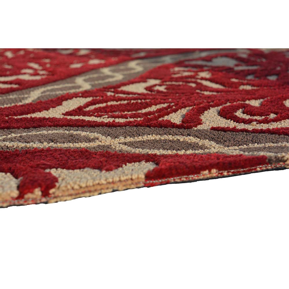 Rugs, (Presto), ICKC291C6X9, Red, Brown and Gold Abstract Polyester Carpet, Rugs - VT-15974-72X108inches