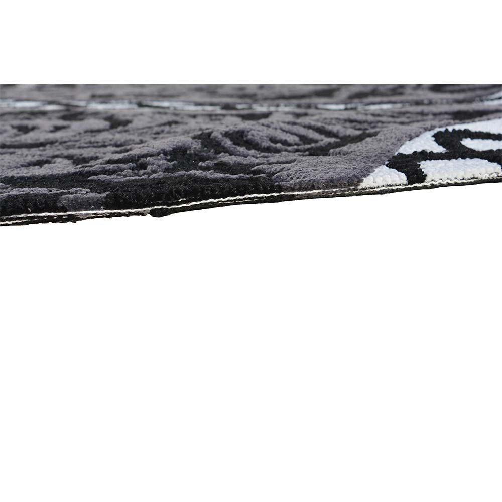 Rugs, (Presto), ICKC295C6X9, Black, Grey and White Abstract Polyester Carpet, Rugs - VT-15975-72X108inches
