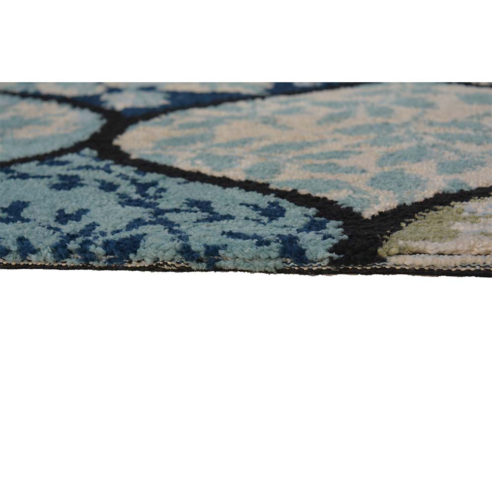 Rugs, (Presto), ICKC29C6X9, Blue and Black colour Abstract Polyester Carpet, Rugs - VT-15976-72X108inches