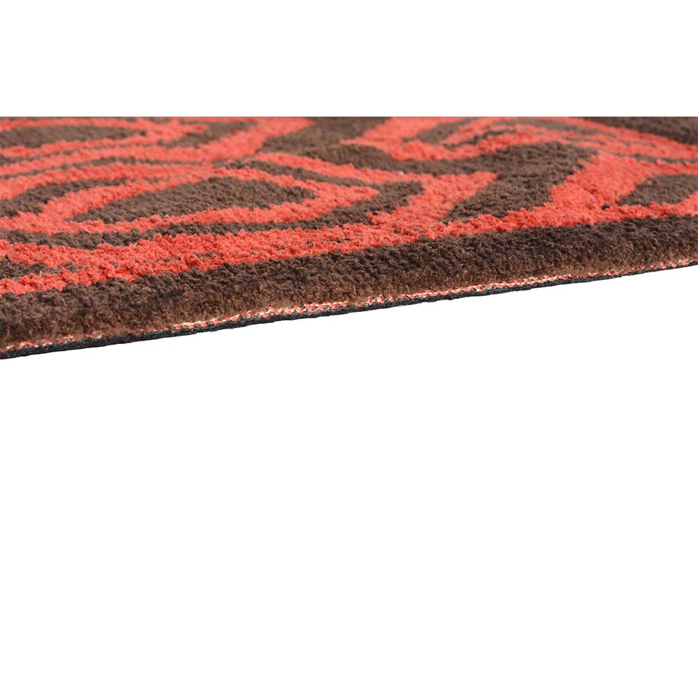 Rugs, (Presto), ICKC306C5X7, Brown and Orange Abstract Polyester Carpet, Rugs - VT-15978-60X84inches