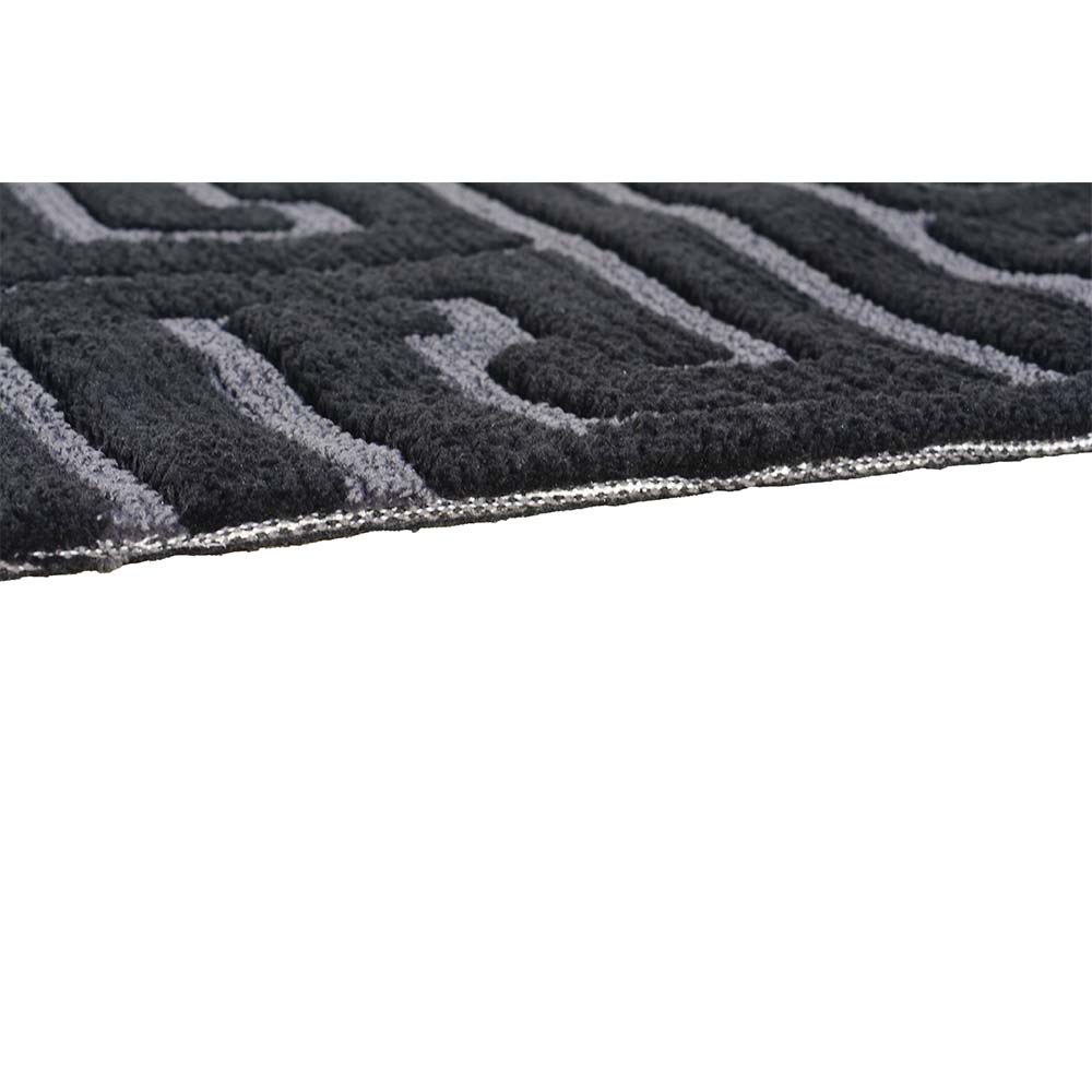 Rugs, (Presto), ICKC315C3X5, Black and Grey Abstract Polyester Carpet, Rugs - VT-15979-36X60inches