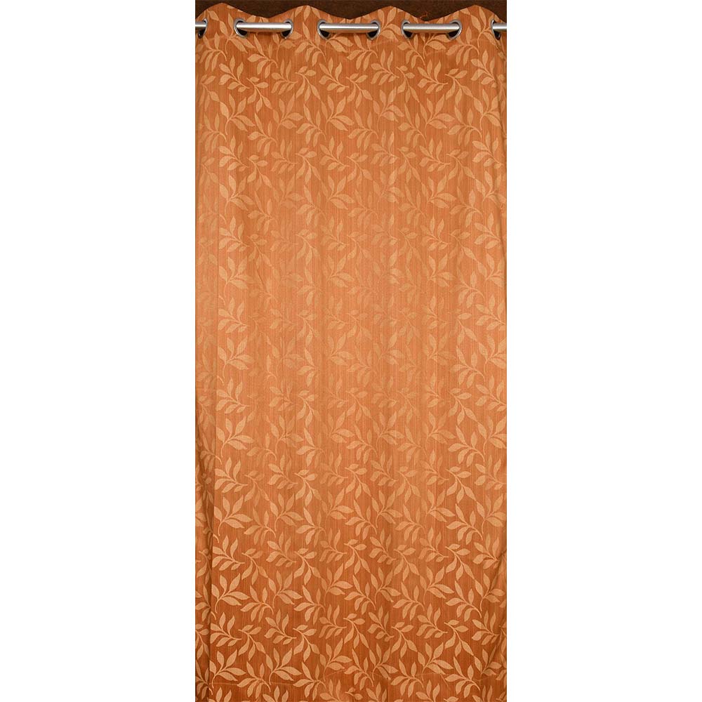 Curtain, (Presto) ICMMC02_D2, Dark Gold Color Floral Door curtain Set of 2 (44 X 84 inches), Curtain-VT16010