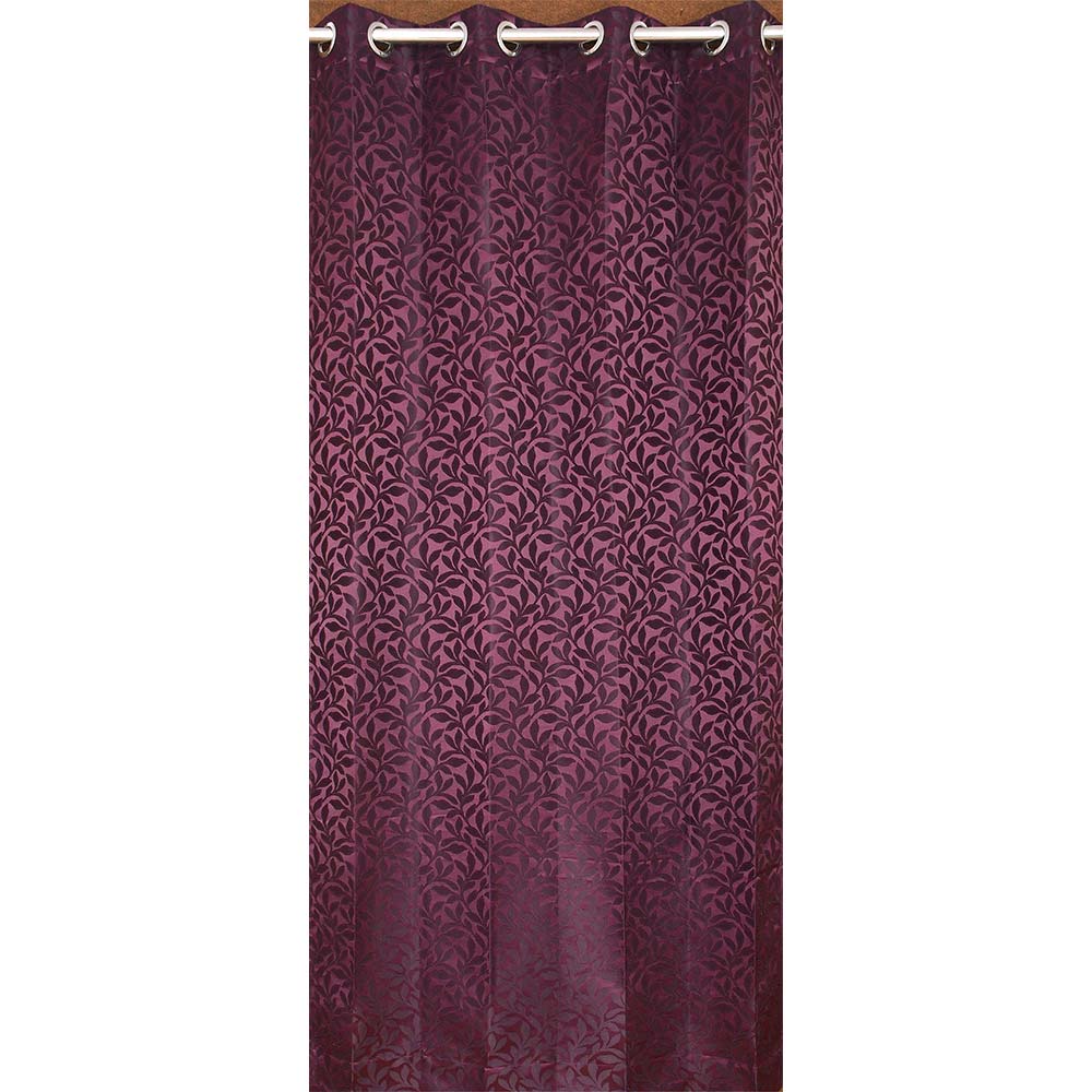 Curtain, (Presto) ICMML1727_LD2, Purple Color Floral Long Door curtain Set of 2, Curtain-VT16031-44X108 inches
