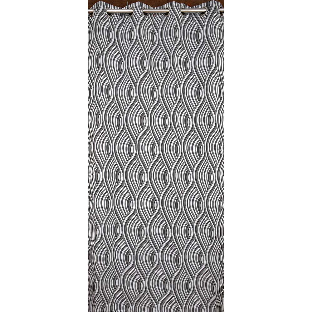 Curtain, (Presto) ICMML1745_D2, Grey Color Abstract Door curtain Set of 2, Curtain-VT16046