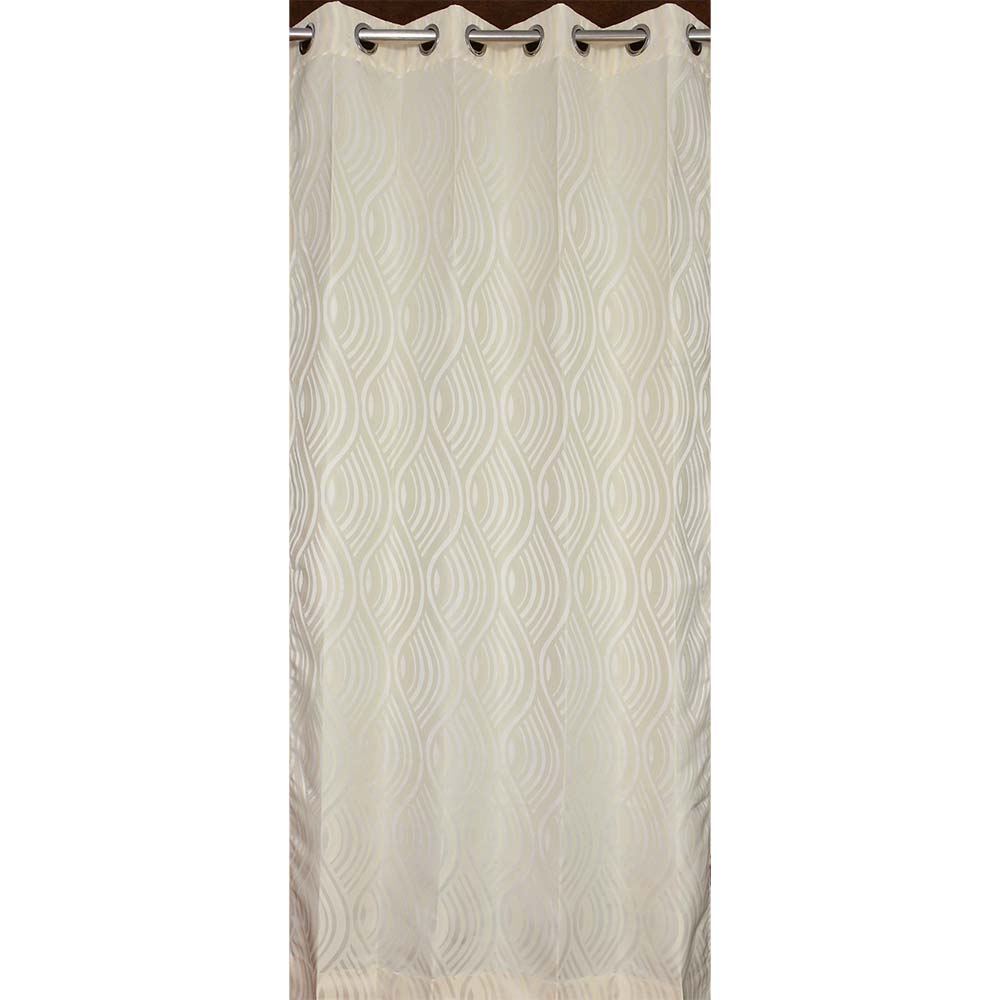 Curtain, (Presto) ICMML1746_LD2, Cream Color Abstract Long Door curtain Set of 2, Curtain-VT16047-44X108 inches