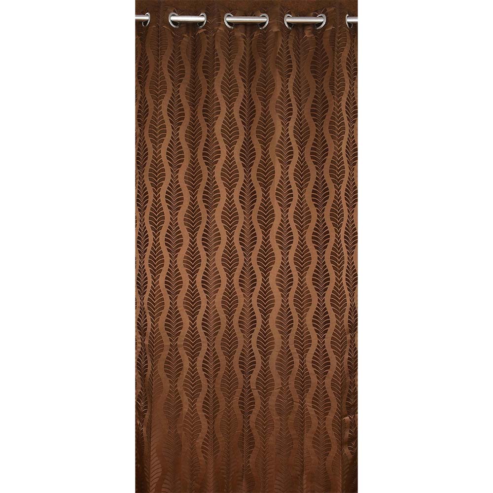 Curtain, (Presto) ICMML1772_LD2, Brown Color Abstract Long Door curtain Set of 2, Curtain-VT16067-44X108 inches